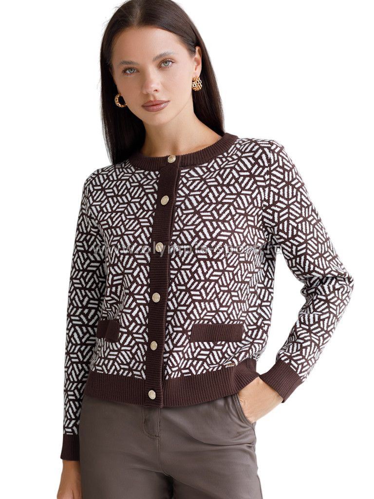 Кардиган женский Vilatte D31.150 кофейный