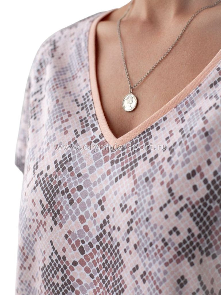 Футболка женская Vilatte D49.153 кофейно-пудровый питон